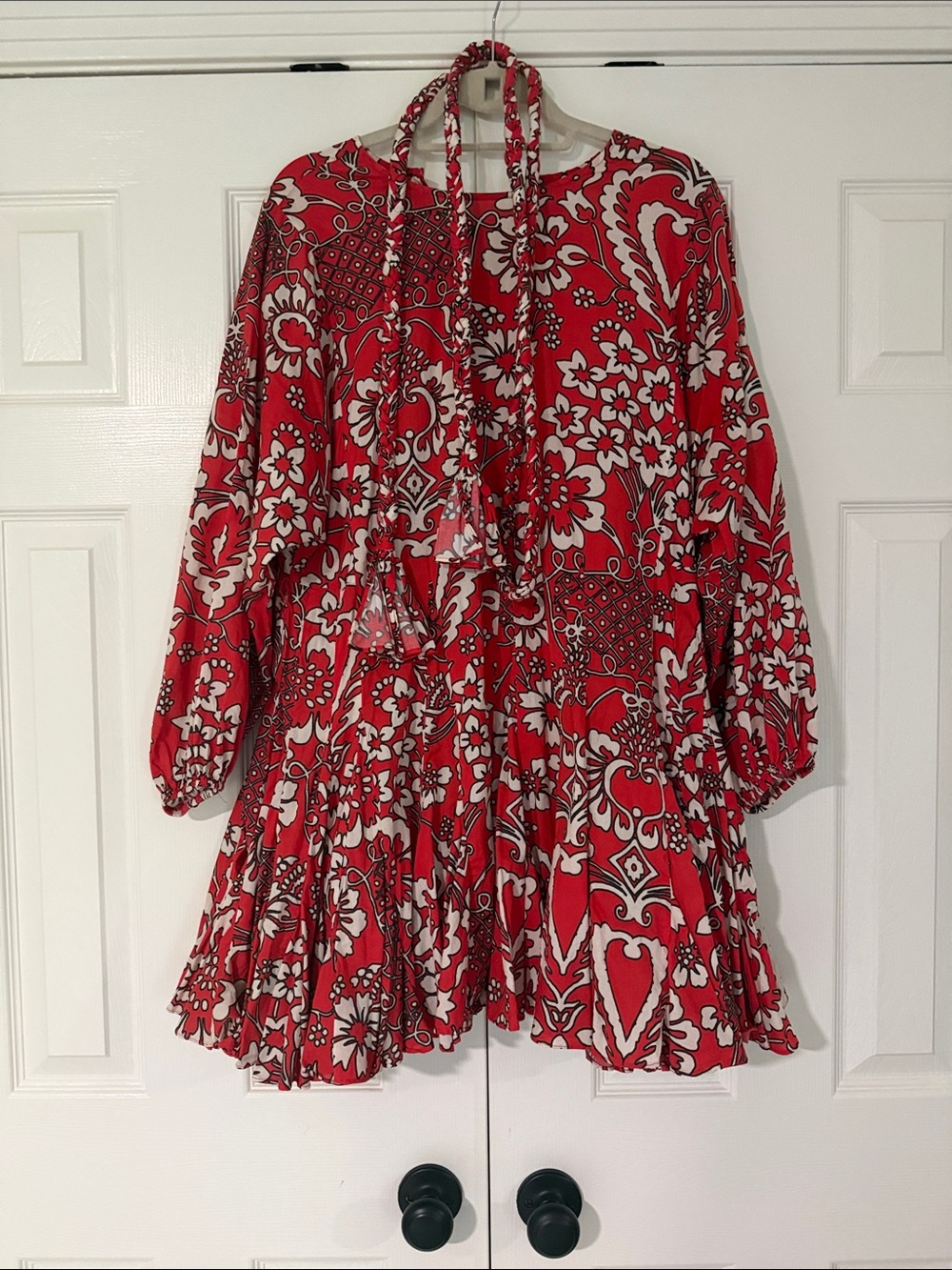 RHODE Red and White Floral Ella Dress